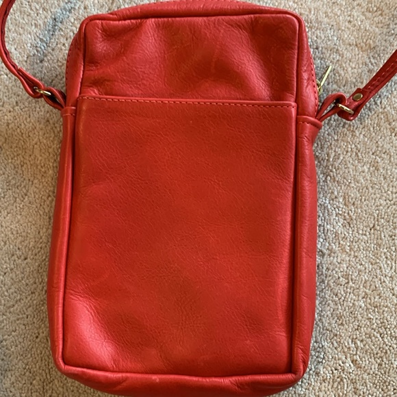 Genuine leather red crossbody handbag - Picture 3 of 6
